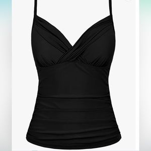 Hilor Tankini Ruched Swimsuit Top NWT